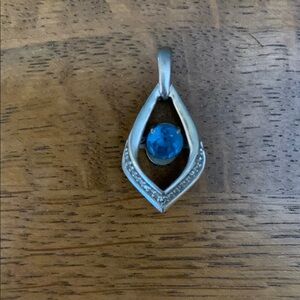 Elegant Silver and Blue zirconia Pendant